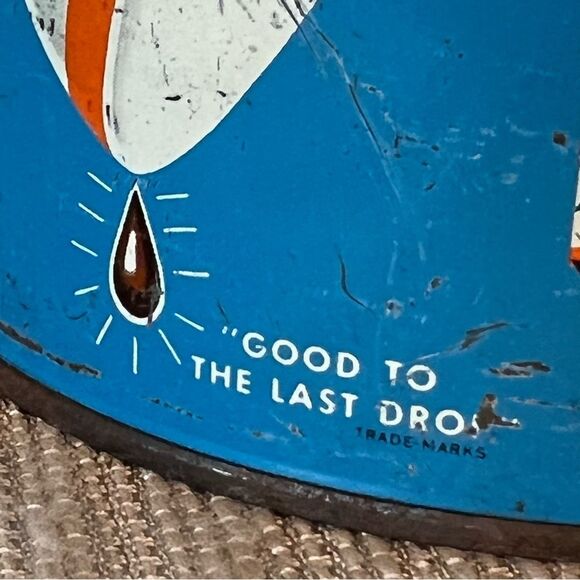 1940's Maxwell House Coffee Can 1 lb Mid century Antique Coffee Advertising 2399 - Picture 5 of 13